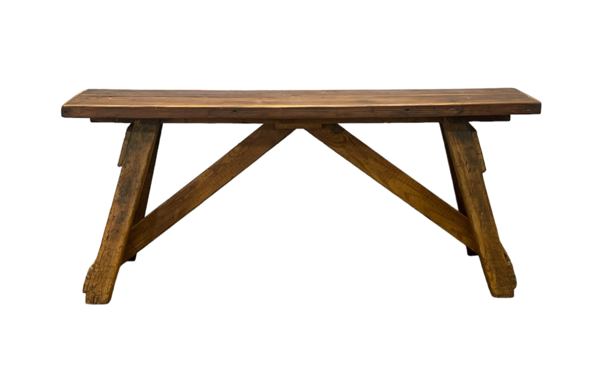 Industrial Wooden Bench