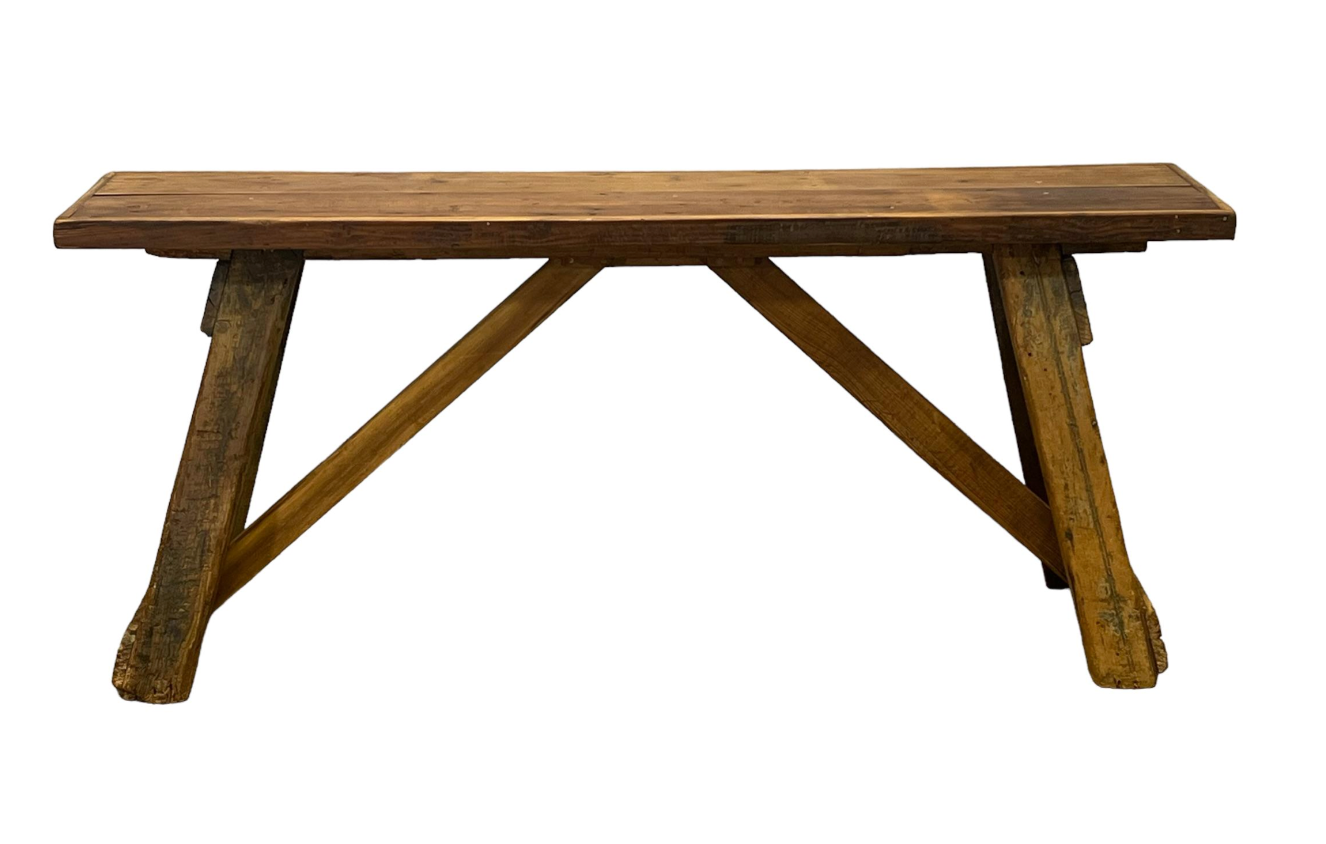 Industrial Wooden Bench