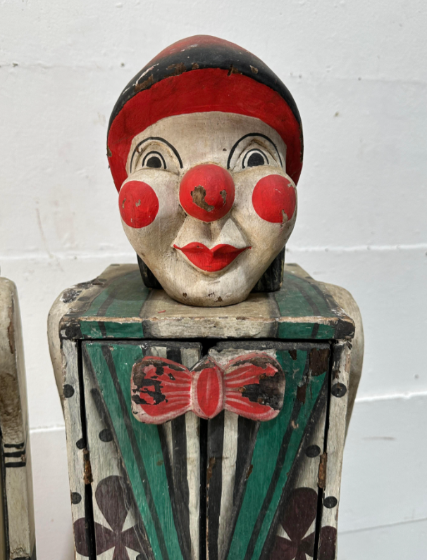 Pair of Folk Art Clown Cabinets