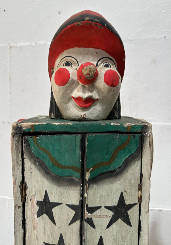 Pair of Folk Art Clown Cabinets
