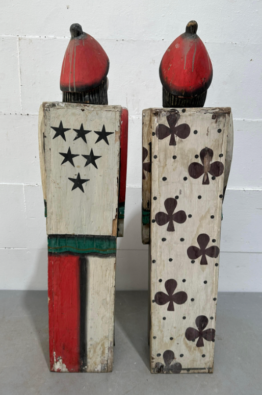 Pair of Folk Art Clown Cabinets