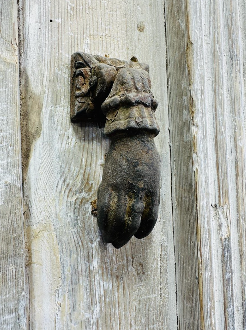 Pair of Washed French Carved Entrance Doors