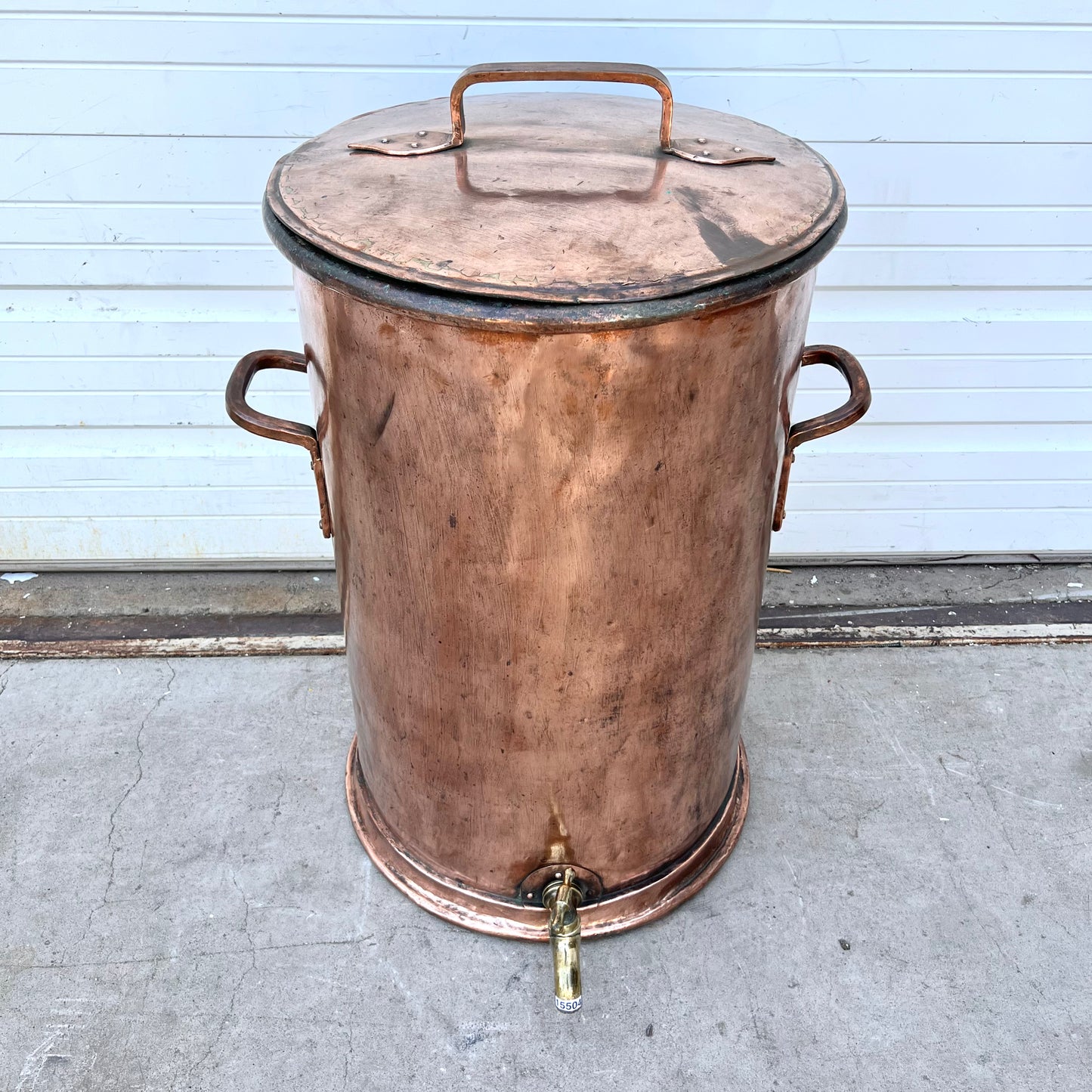 Very Large Copper Receptacle with Spigot