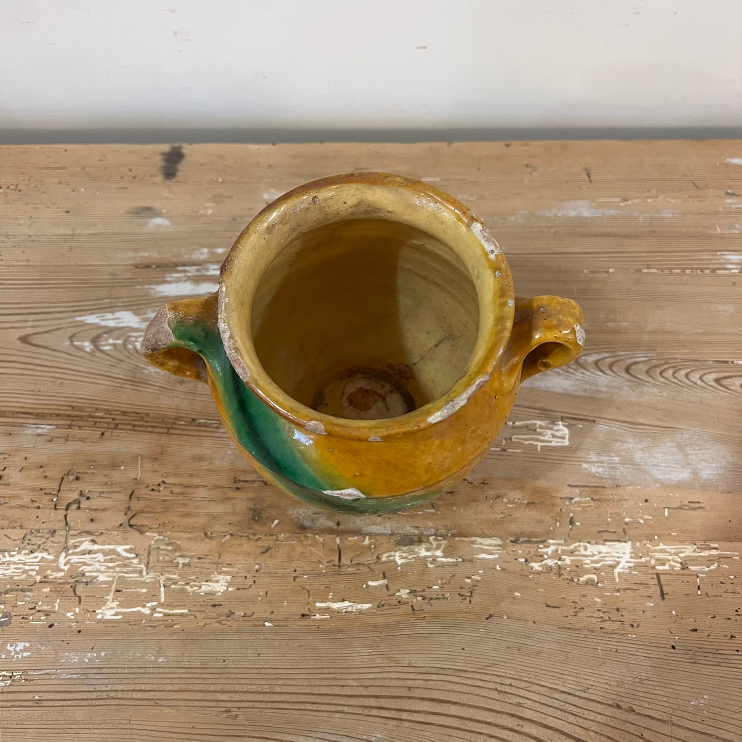 French Antique 2 Color Grease Pot