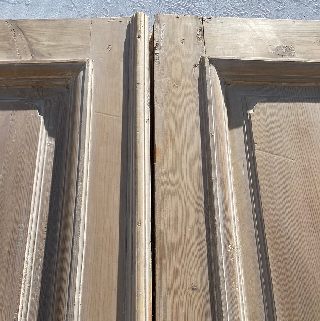 Pair of Washed Antique Wood Panel Doors