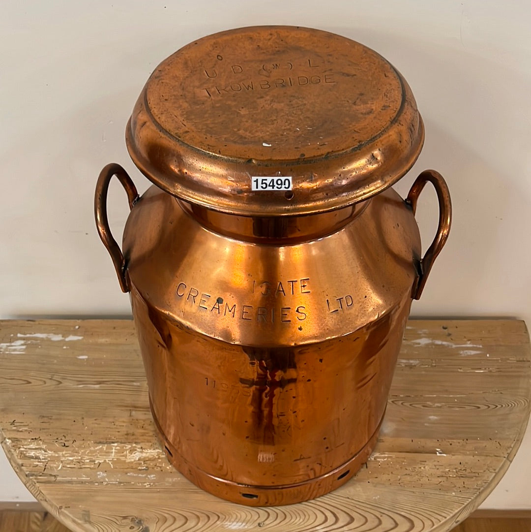 French Copper Creamery Can