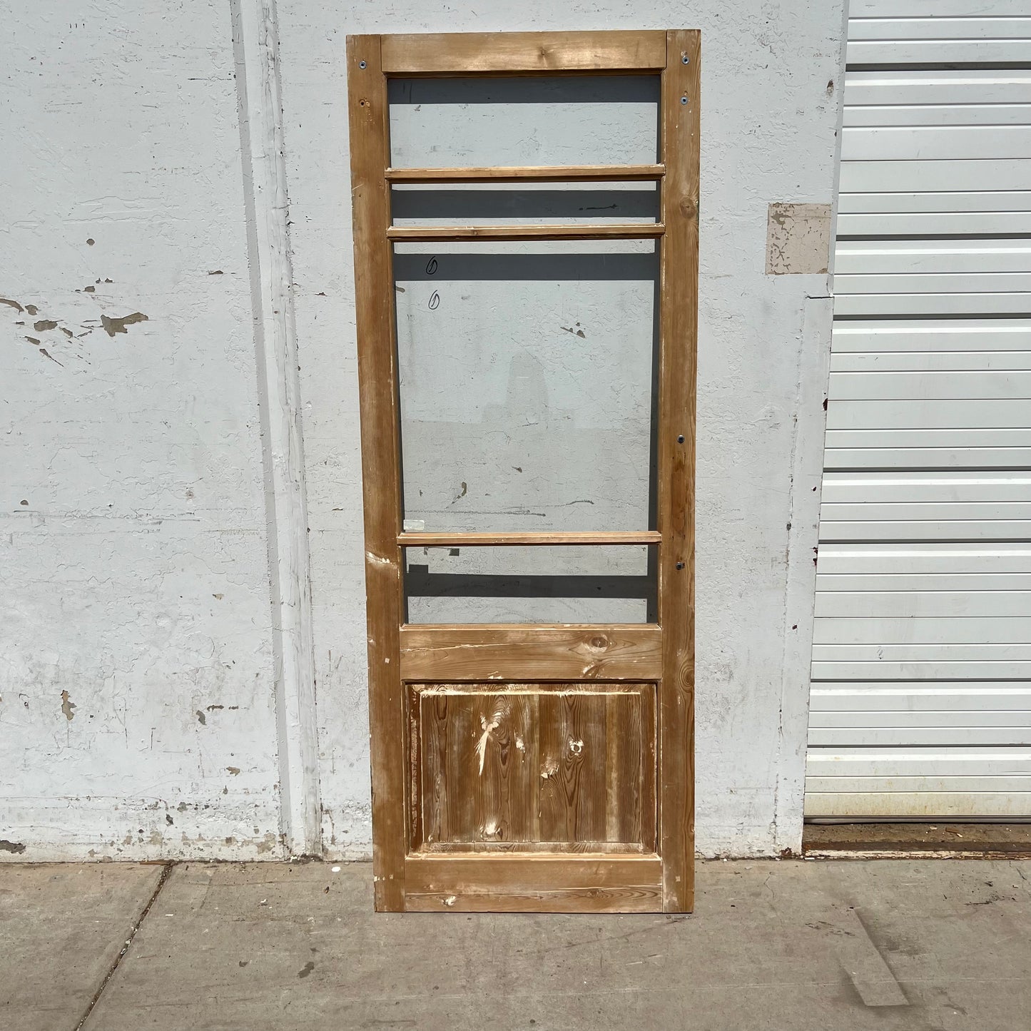 Single 4-Lite Antique Wood Doors