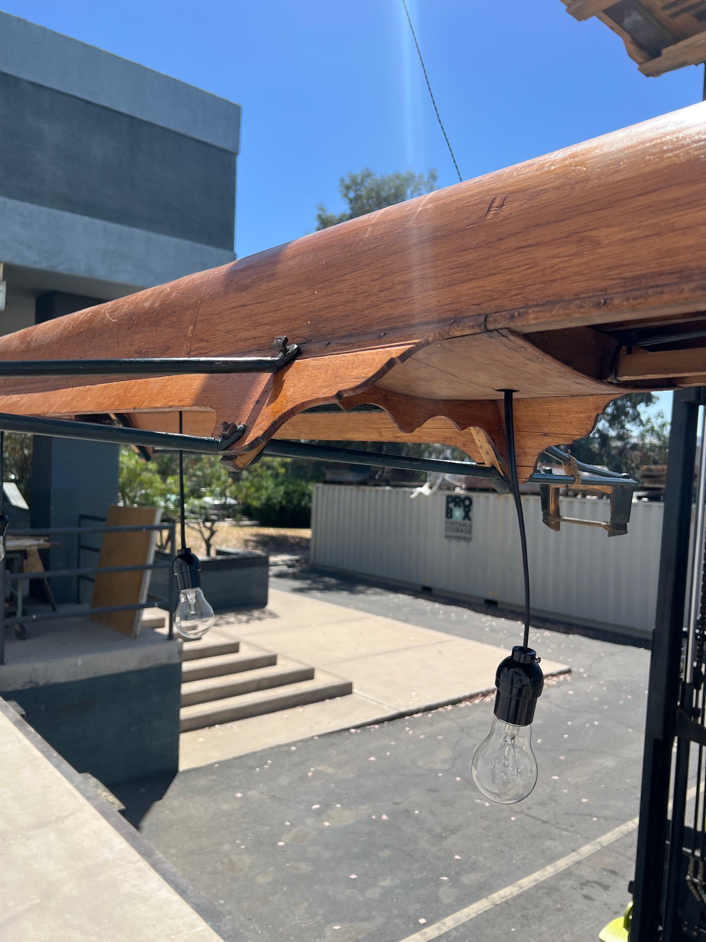 Antique Wooden Scull Light