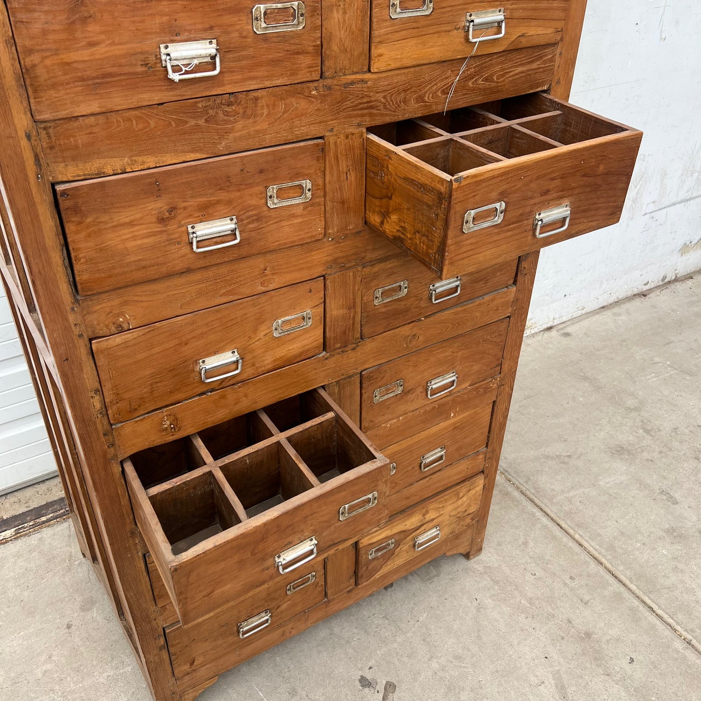 12 Drawer High Wood Cabinet