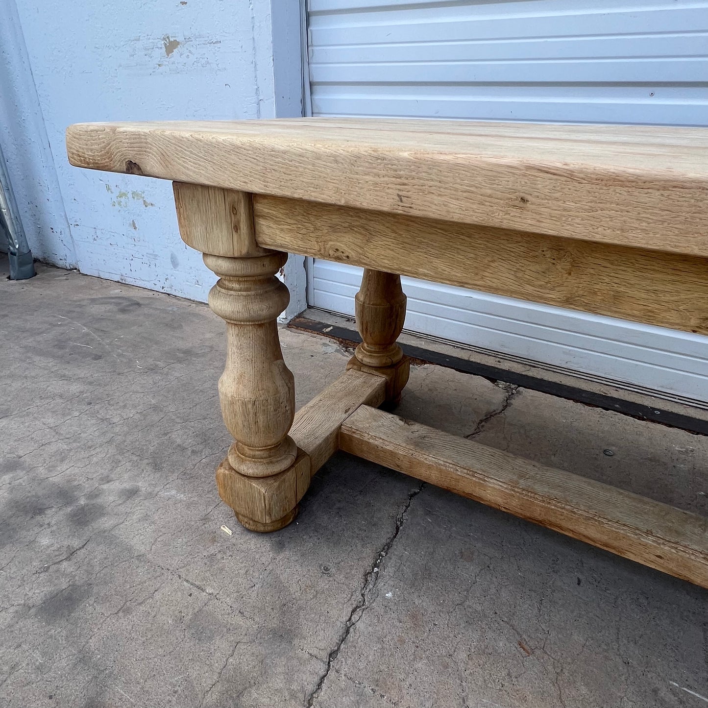 Bleached French Wood Dining Table