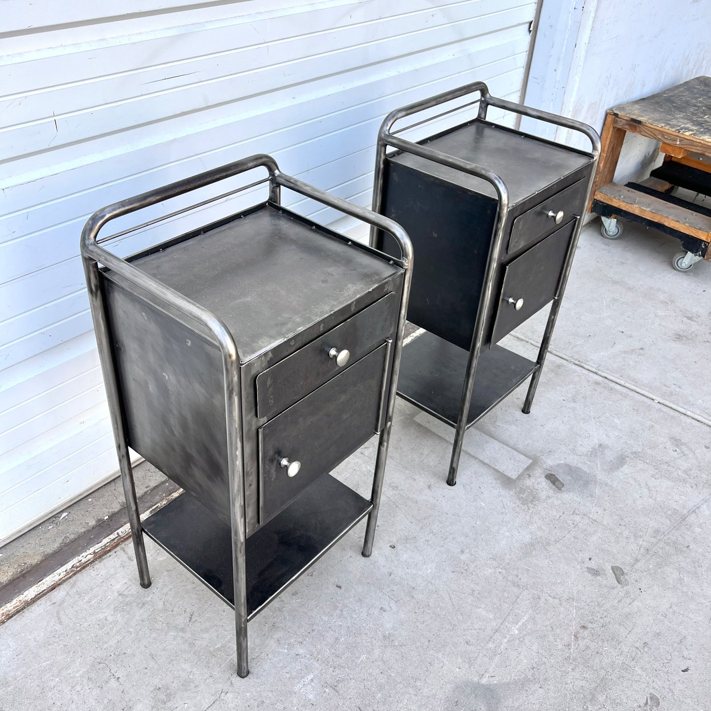 Pair of Vintage Medical Cabinet Side Tables