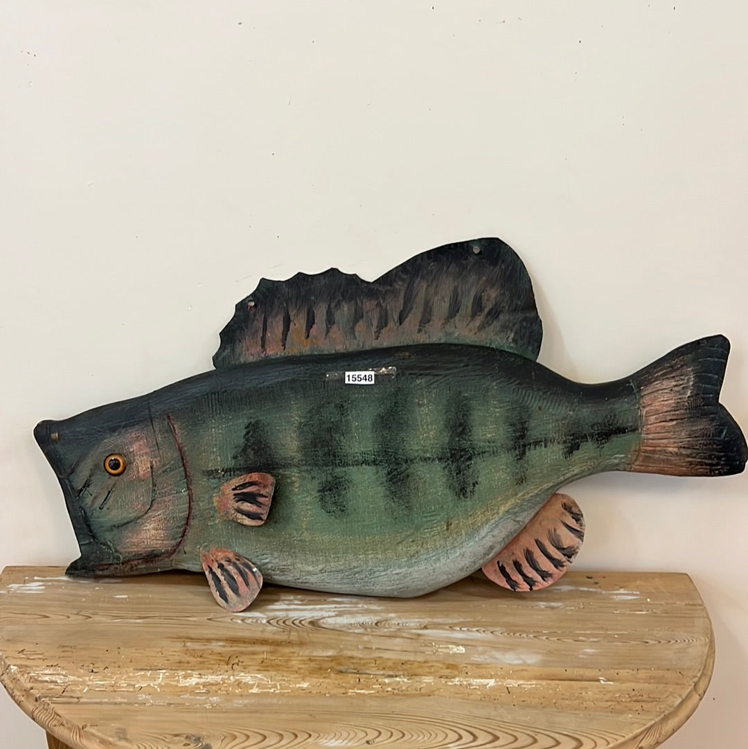 Folk Art Wooden Fish Figure