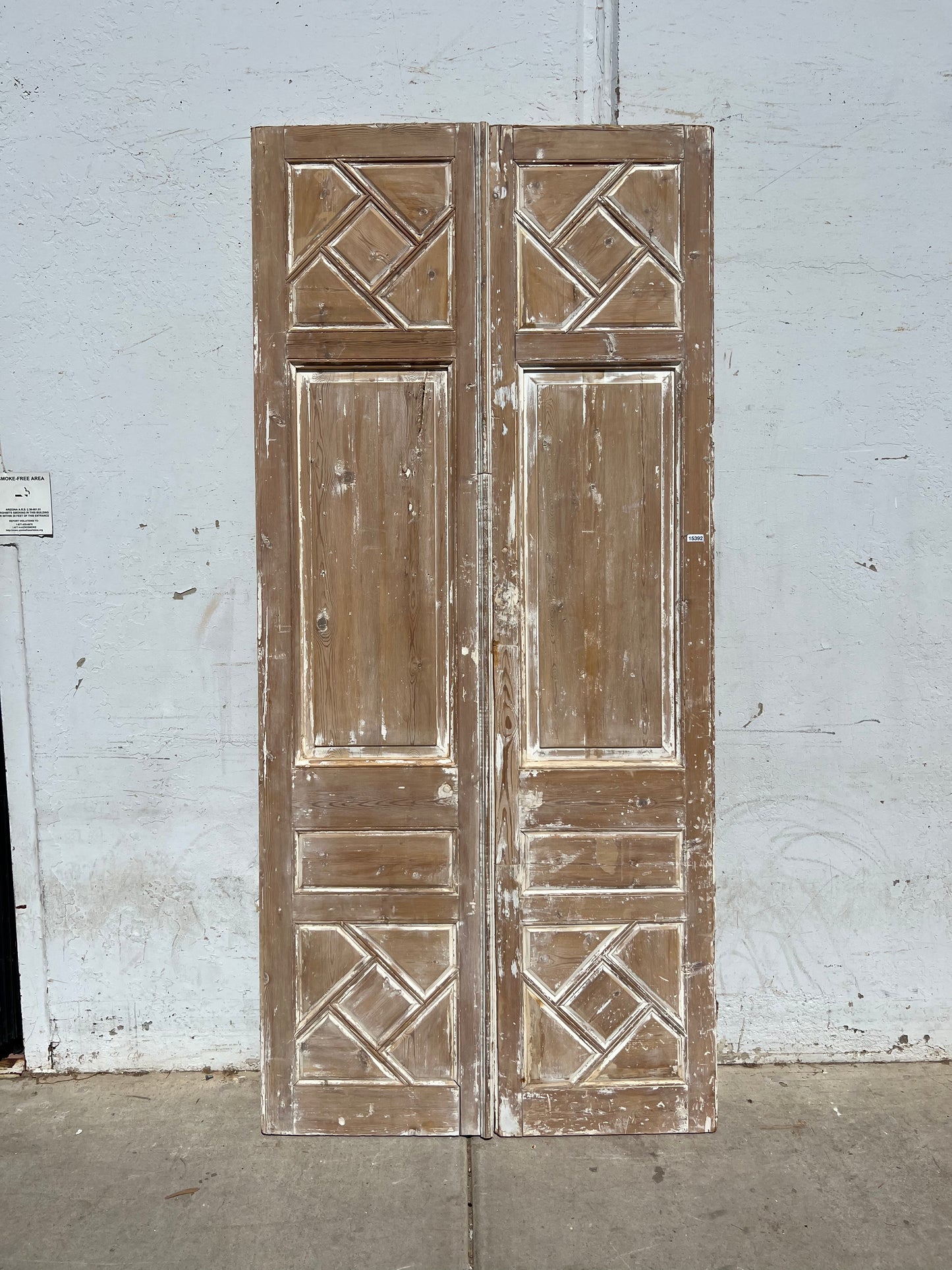 Pair of Washed Antique Wood Panel Doors