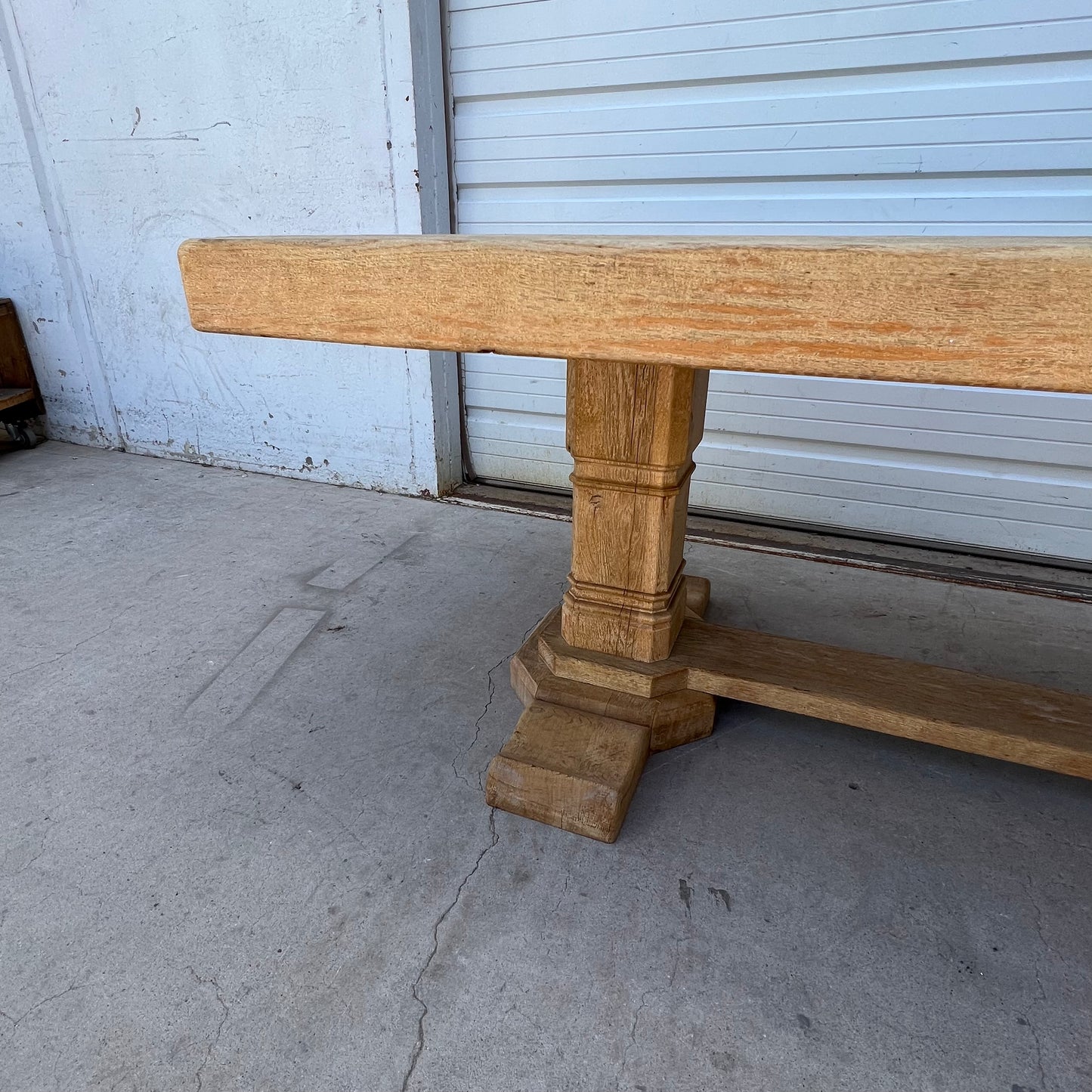 Washed Oak Trestle Dining Table