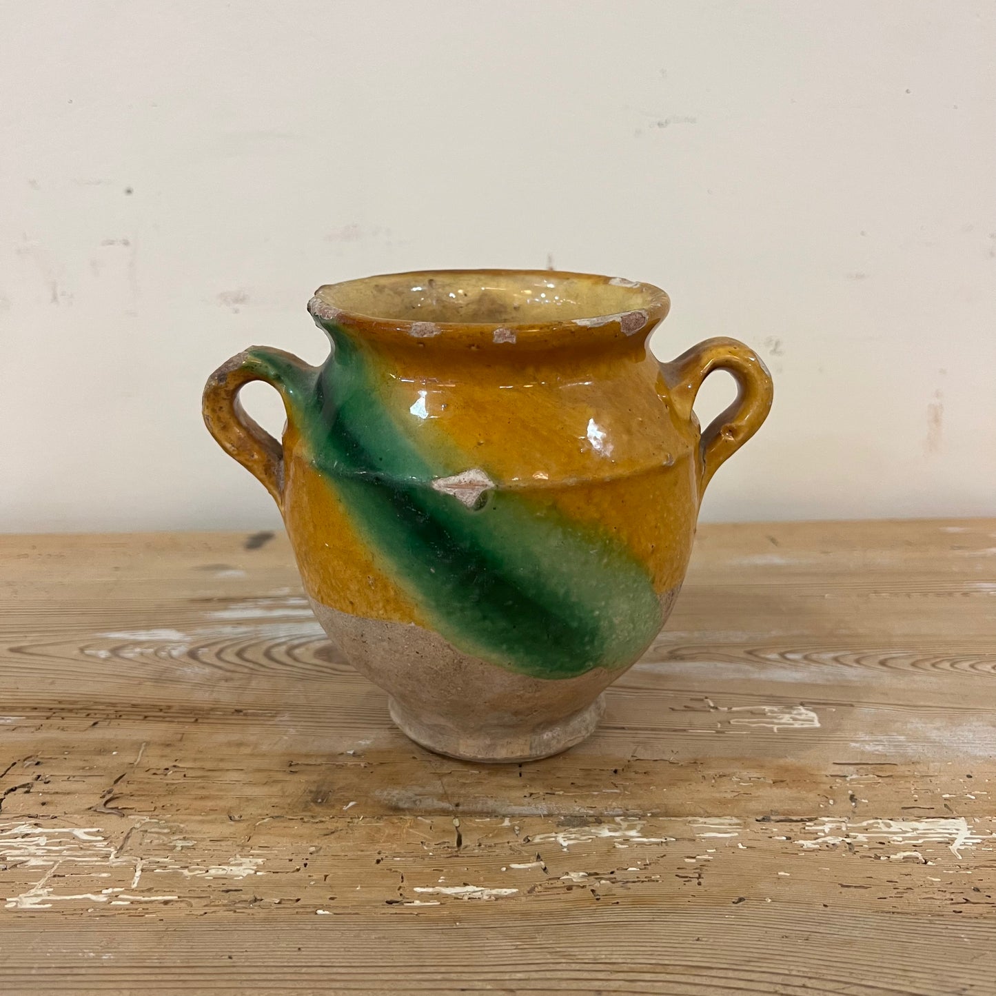 French Antique 2 Color Grease Pot
