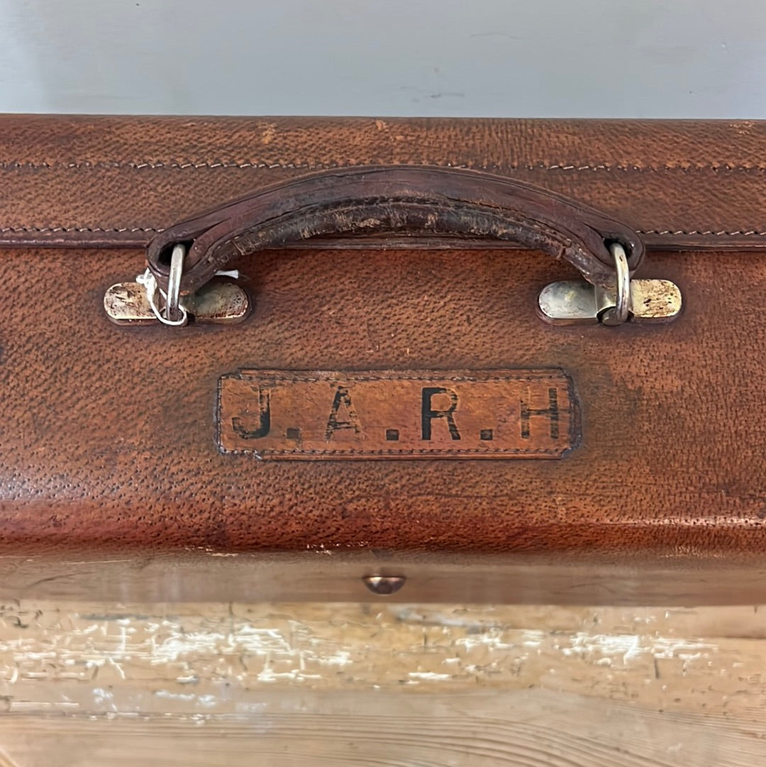 Vintage Leather Suitcase J. A.R. H.