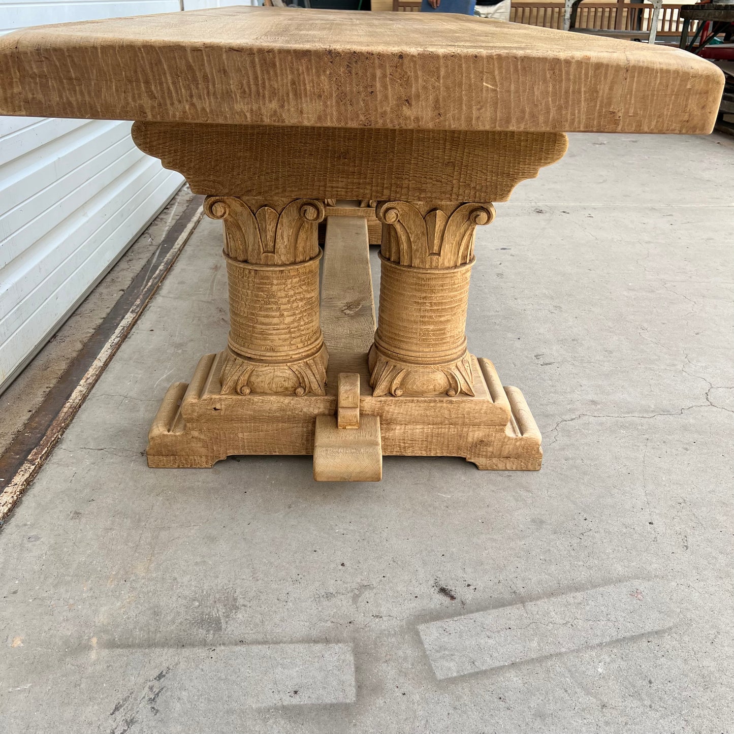 Wood French Dining Table with Corinthian Style Base