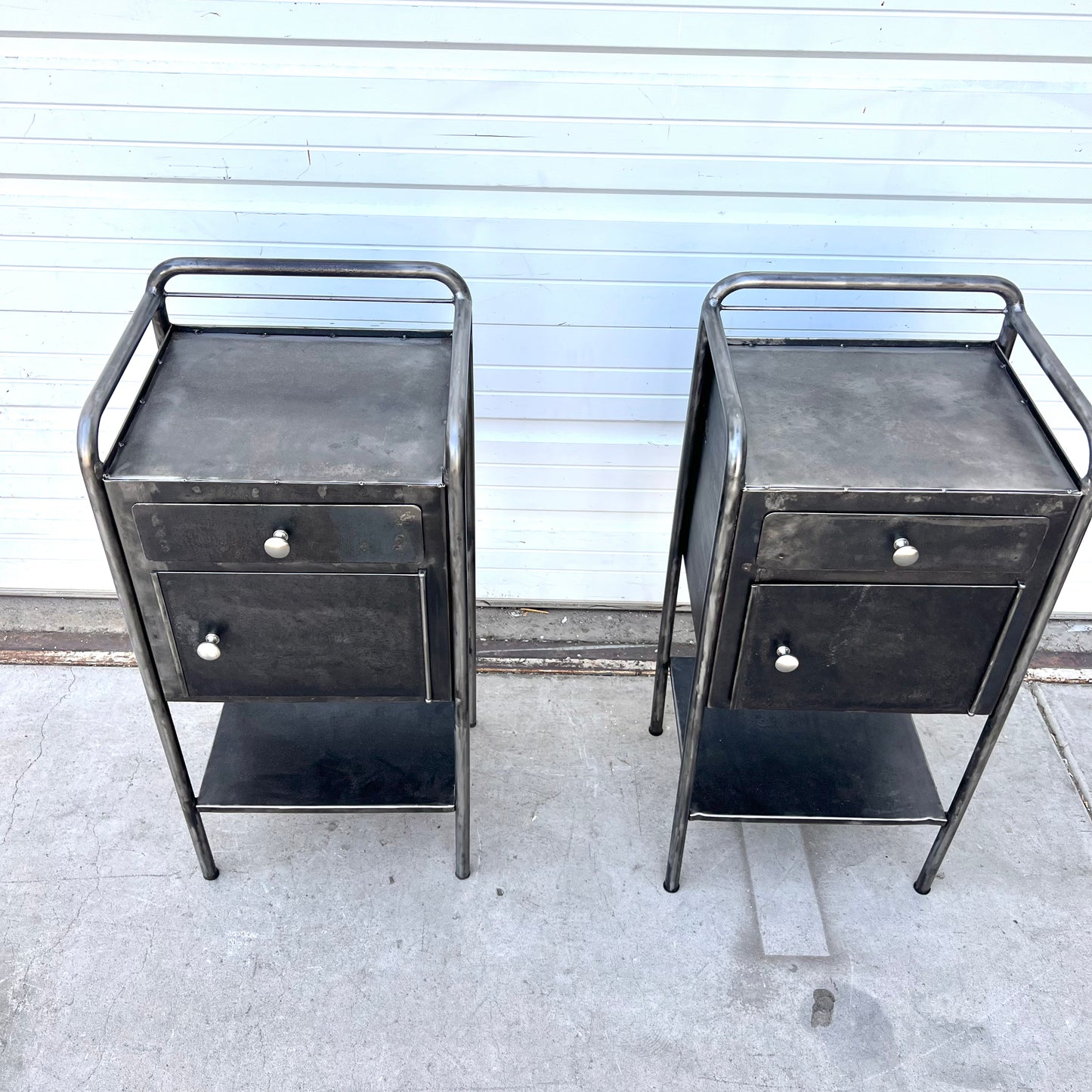 Pair of Vintage Medical Cabinet Side Tables
