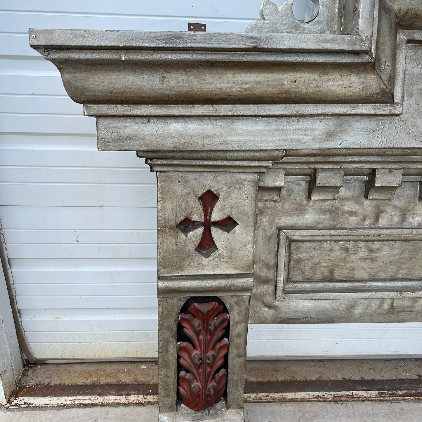 Salvaged Architectural Antique Zinc Header