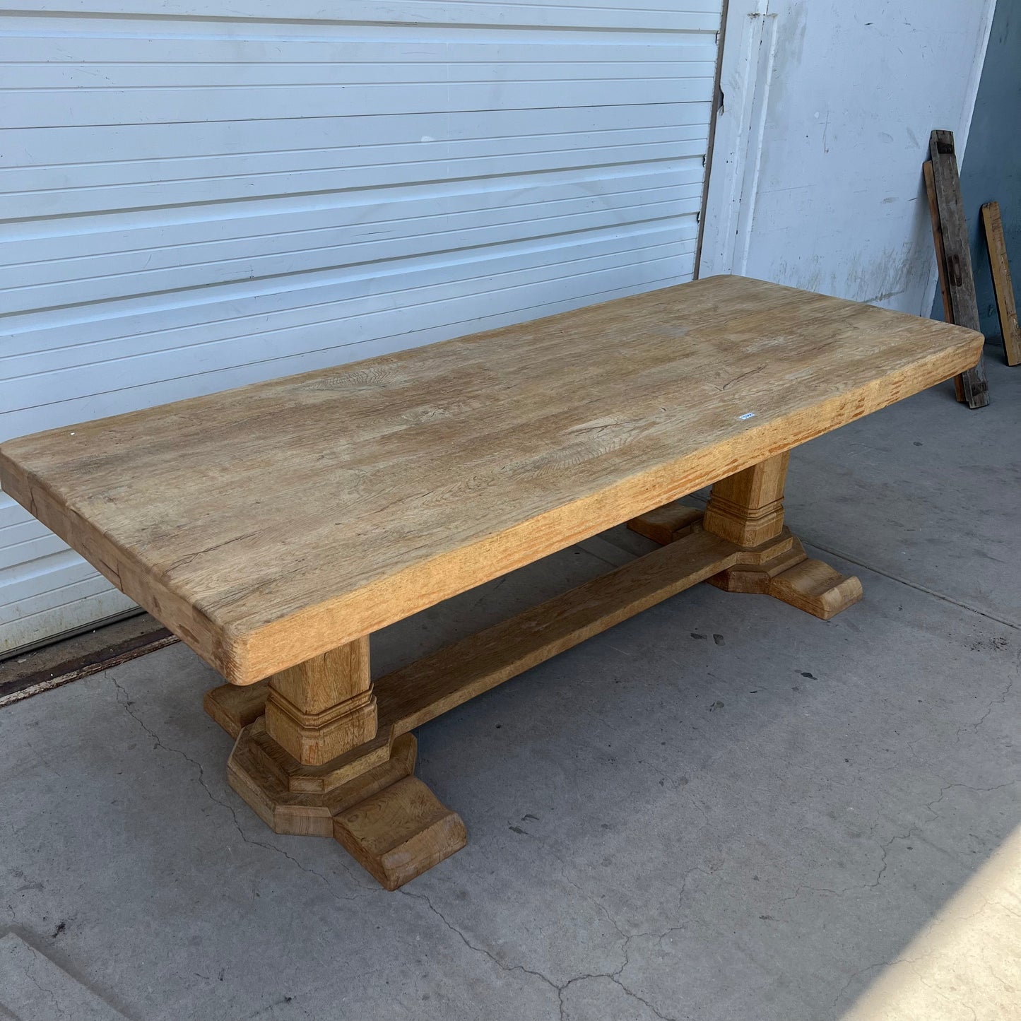 Washed Oak Trestle Dining Table