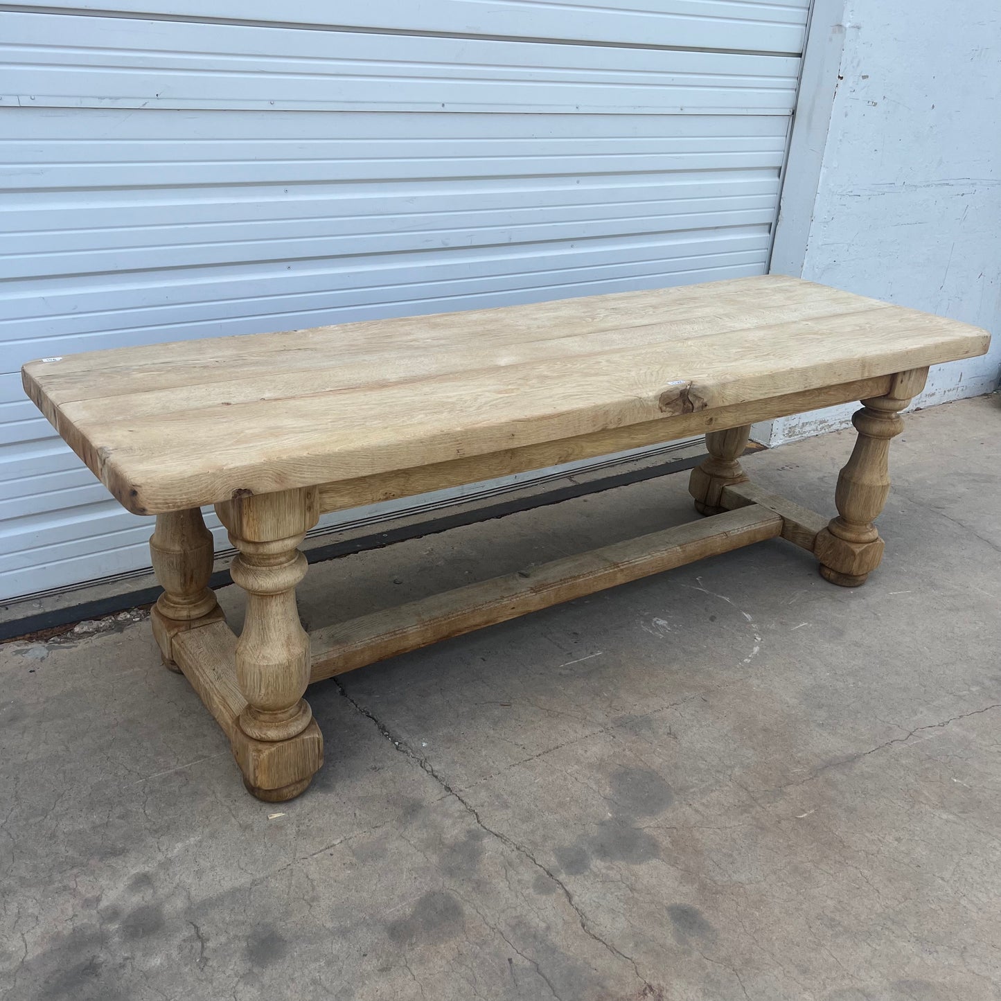 Bleached French Wood Dining Table