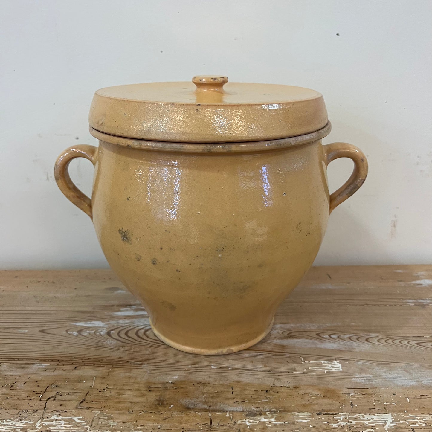 Antique French Egg Crock w/ Lid