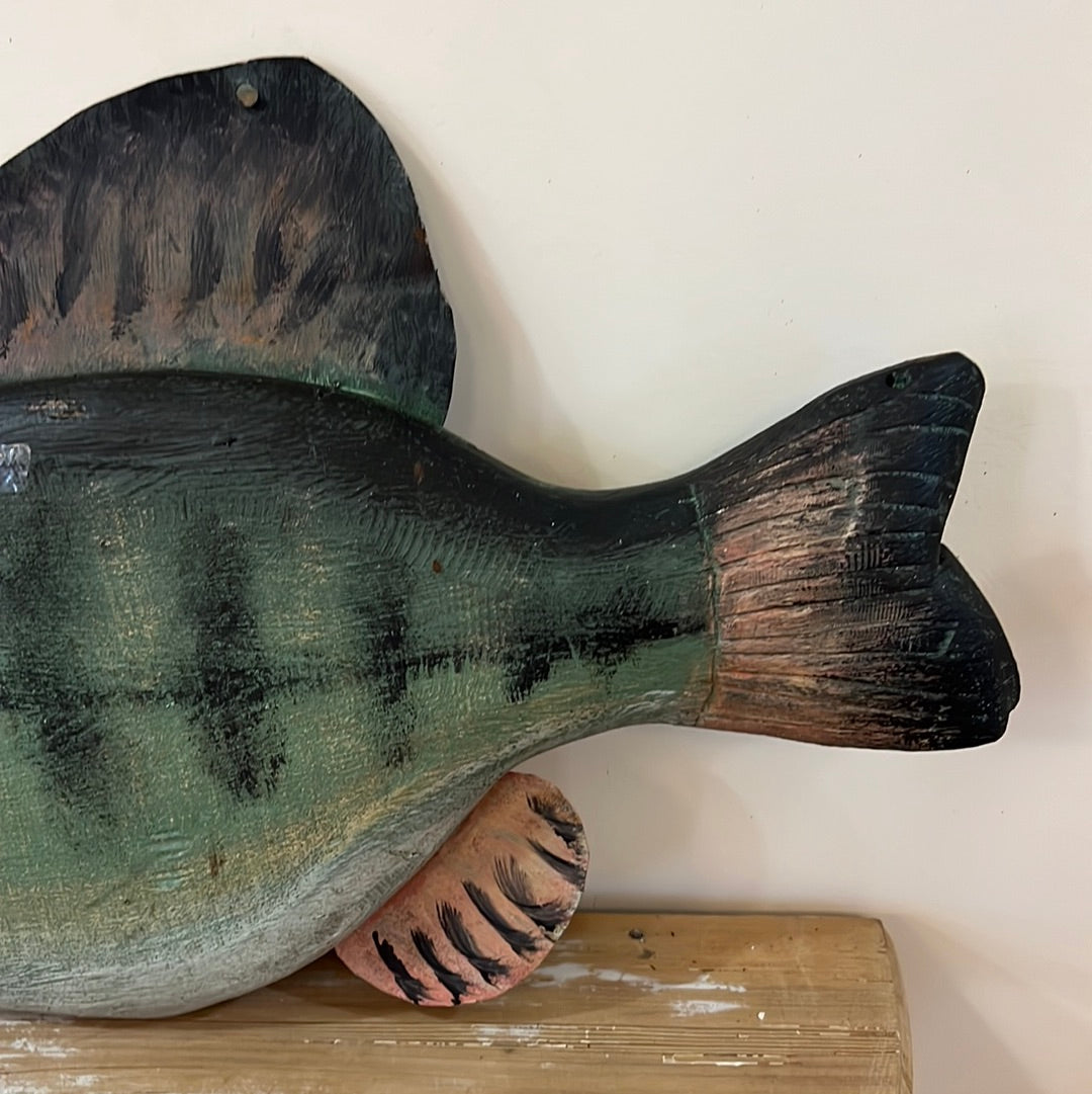 Folk Art Wooden Fish Figure