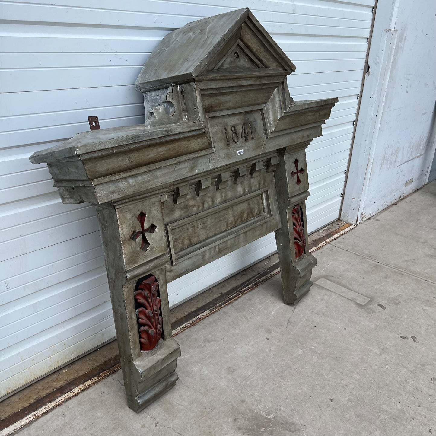Salvaged Architectural Antique Zinc Header