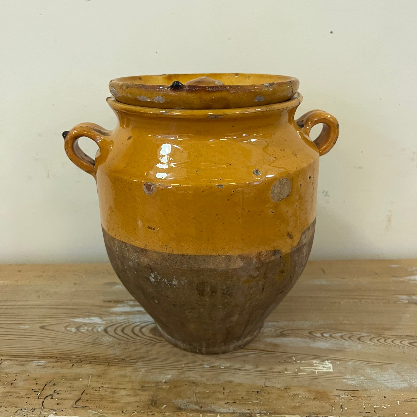 Antique French Confit Pot w/ Lid