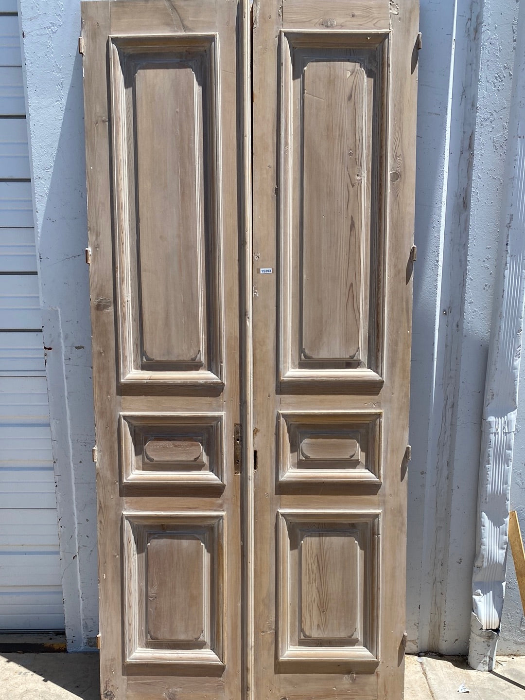 Pair of Washed Antique Wood Panel Doors