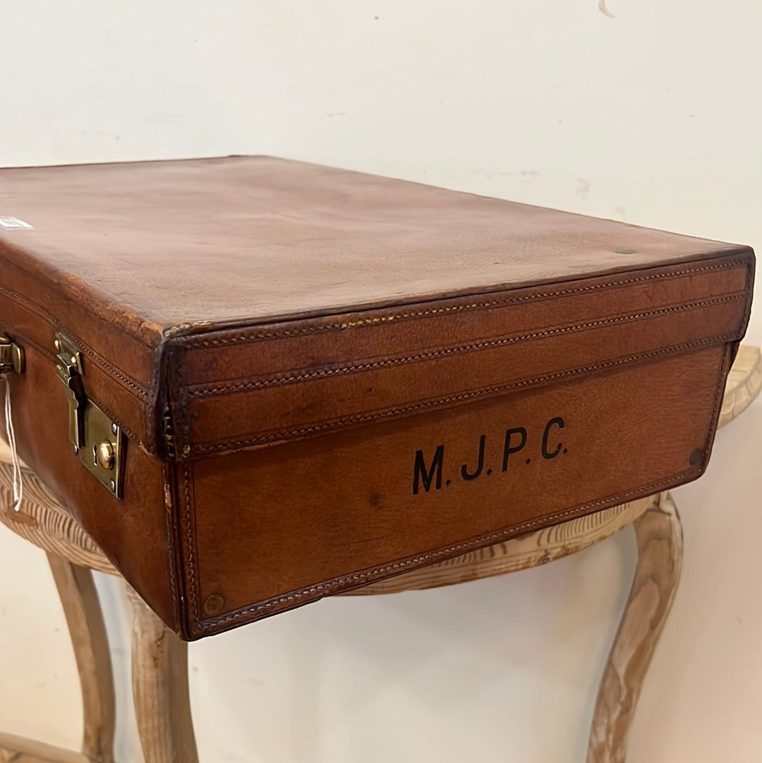 Vintage Leather Suitcase M.J.P.C