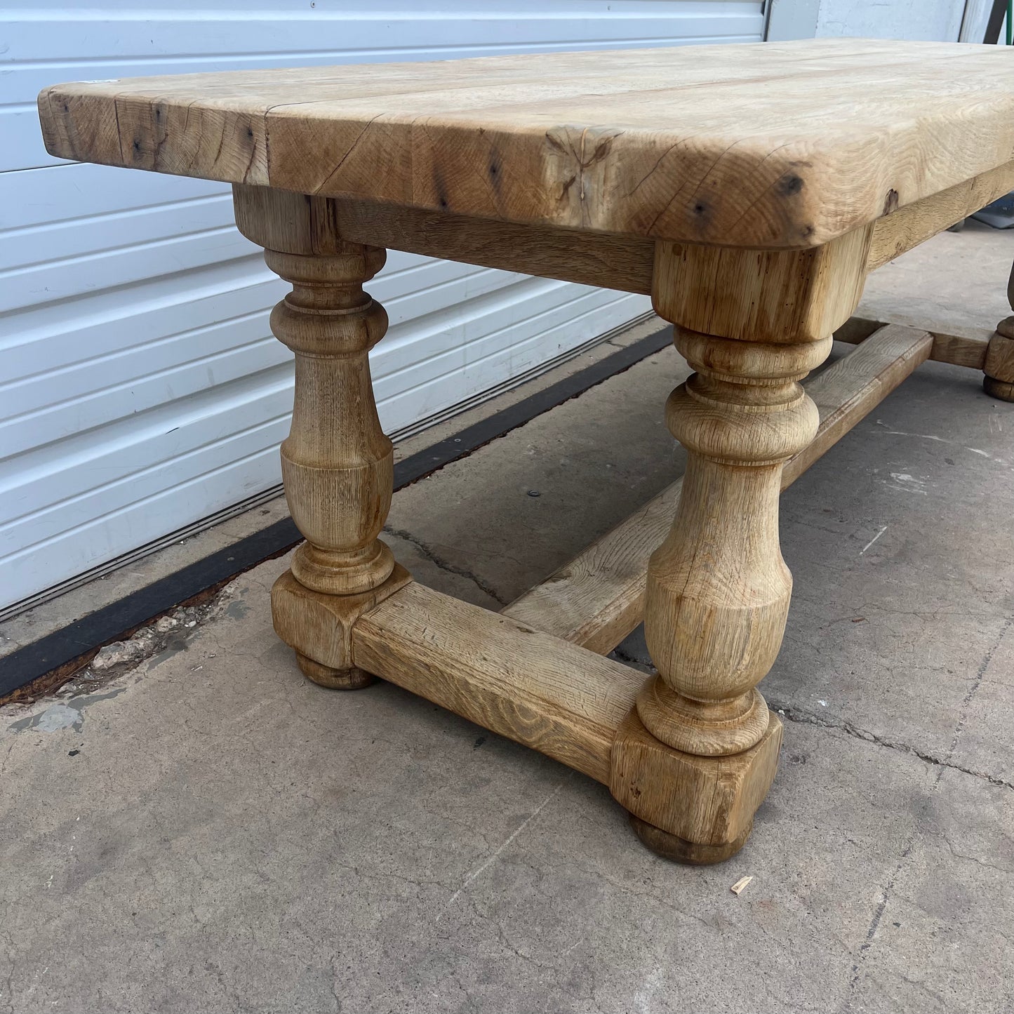 Bleached French Wood Dining Table