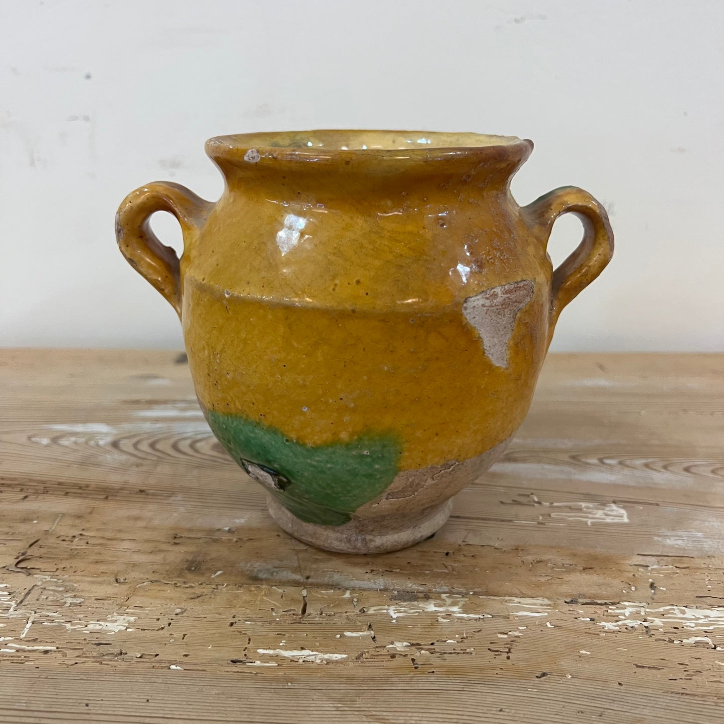 French Antique 2 Color Grease Pot