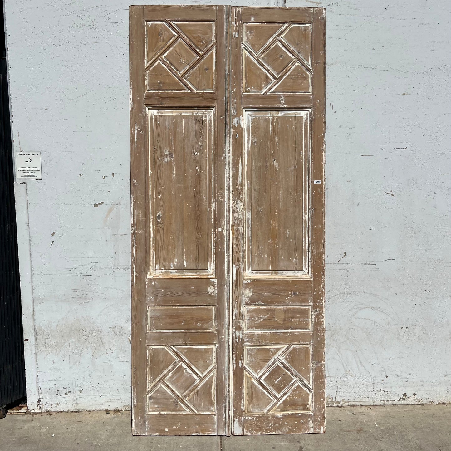 Pair of Washed Antique Wood Panel Doors