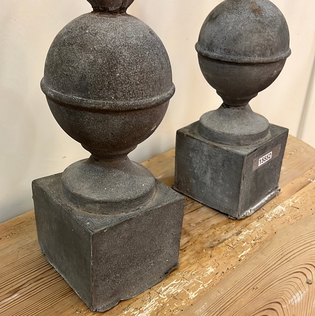 Pair of Small Zinc Finials