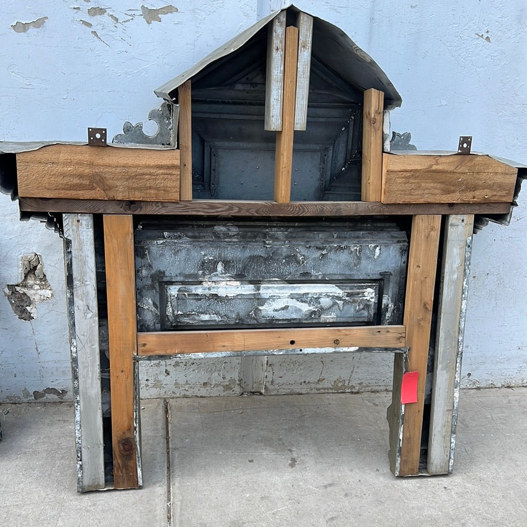 Salvaged Architectural Antique Zinc Header
