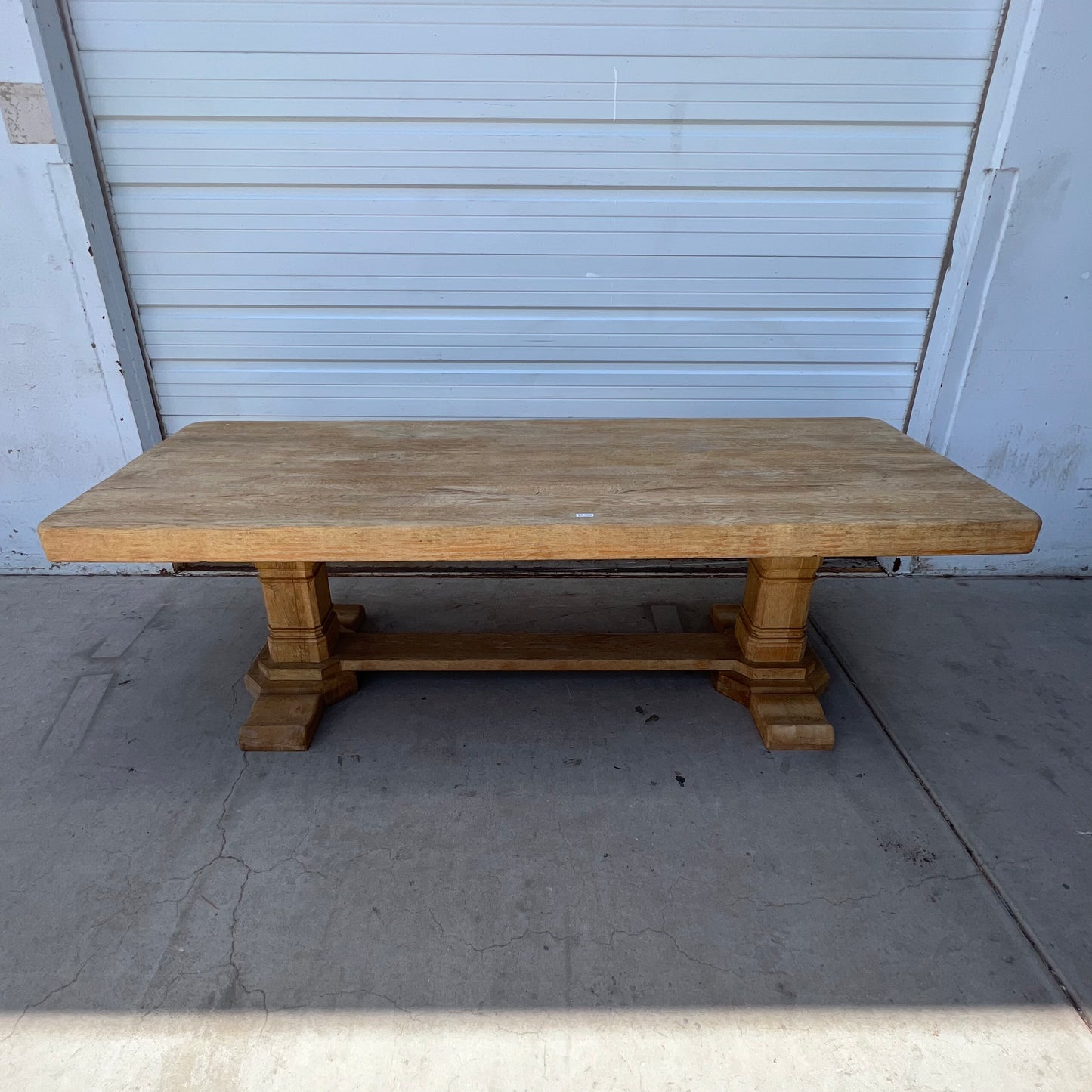 Washed Oak Trestle Dining Table