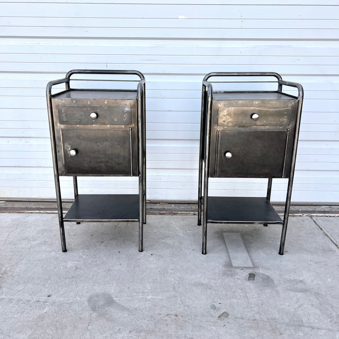 Pair of Vintage Medical Cabinet Side Tables