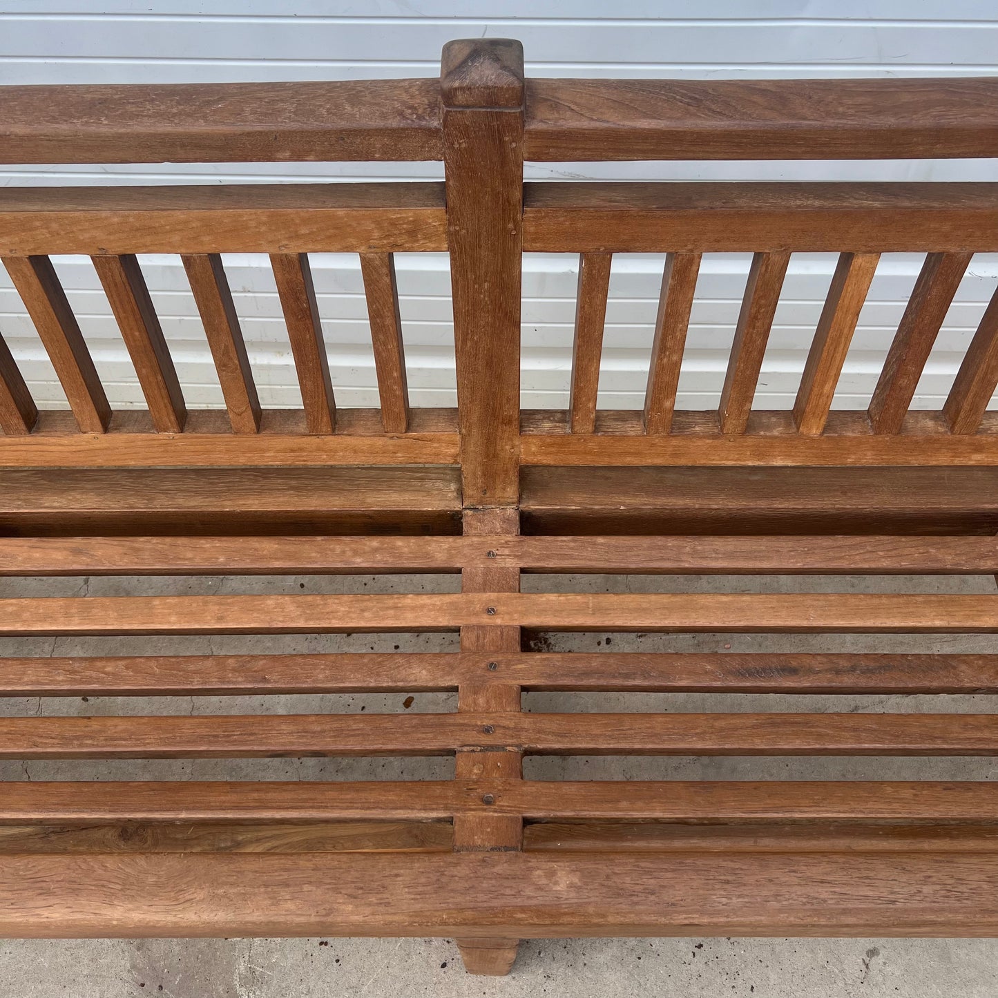 Long Wood Slatted Bench