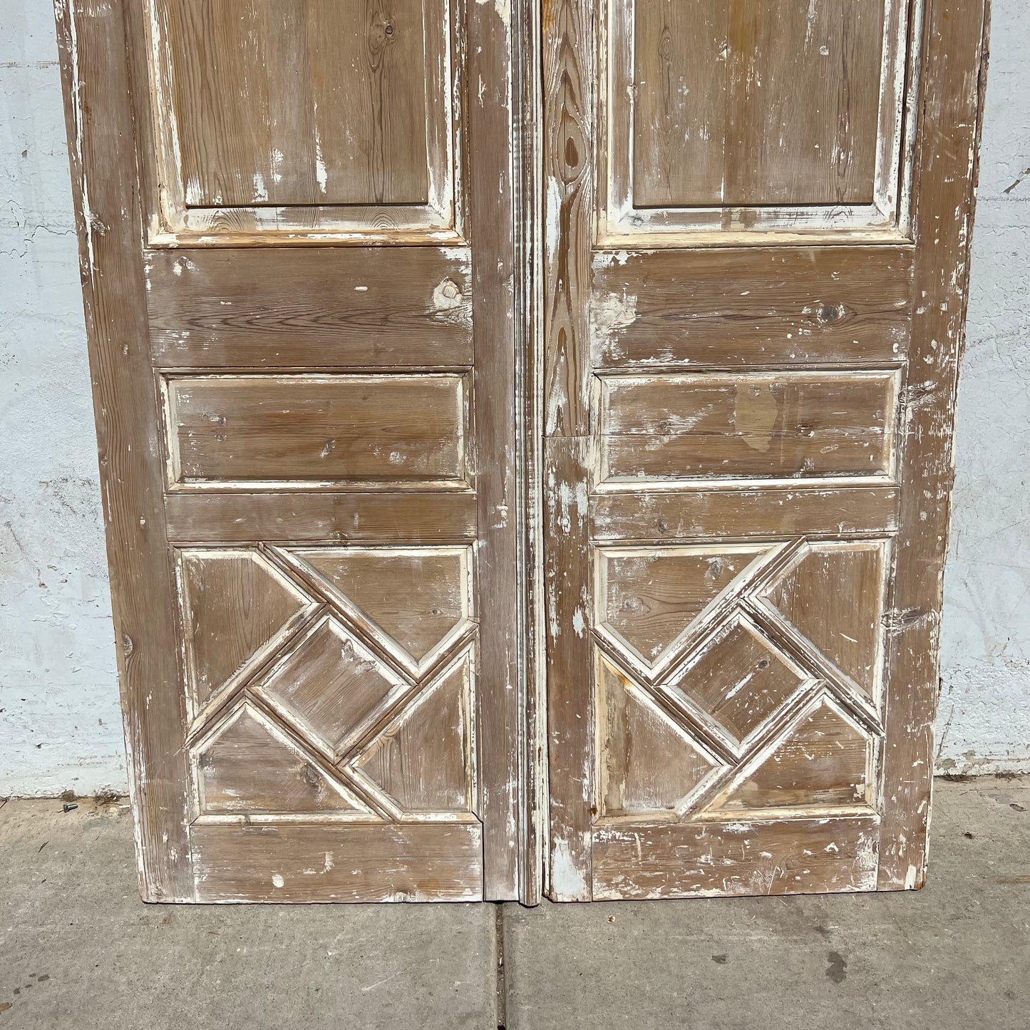 Pair of Washed Antique Wood Panel Doors