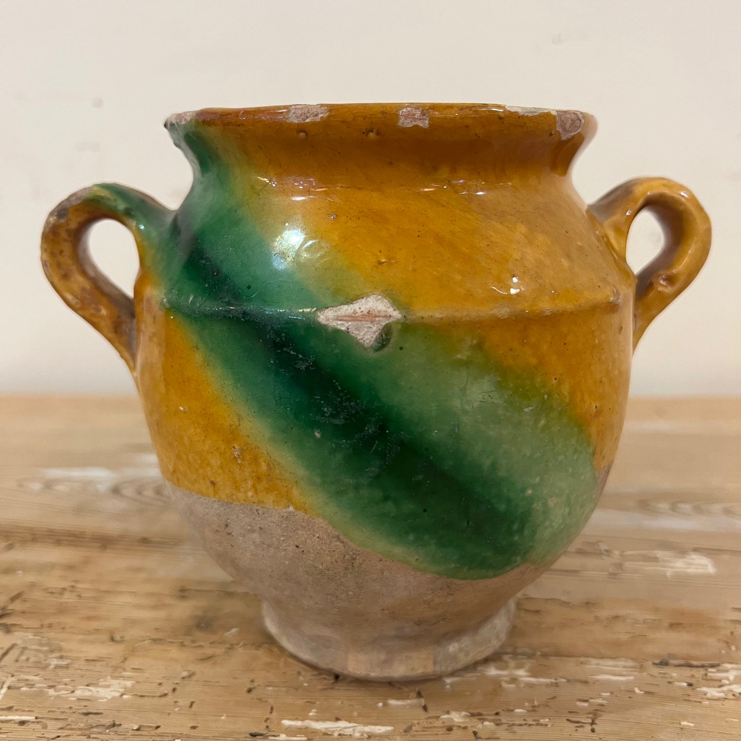 French Antique 2 Color Grease Pot
