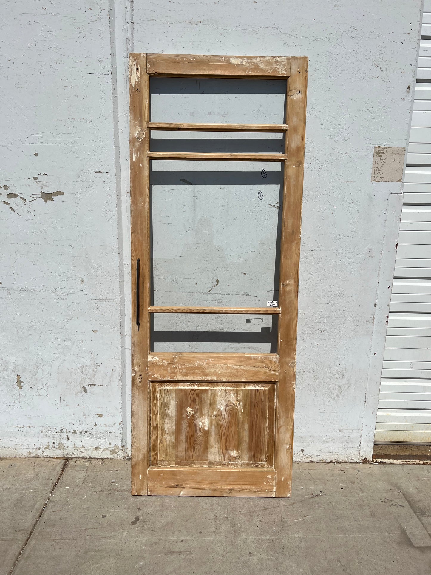 Single 4-Lite Antique Wood Doors