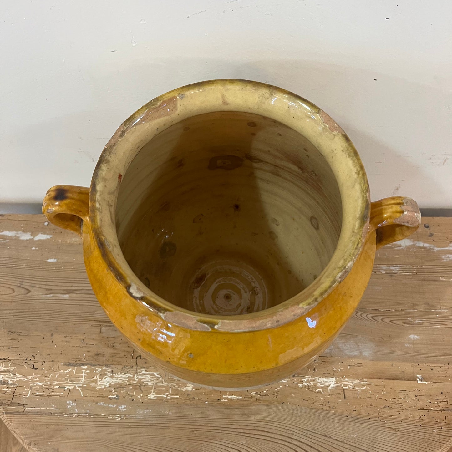 Antique French Yellow Confit Pot