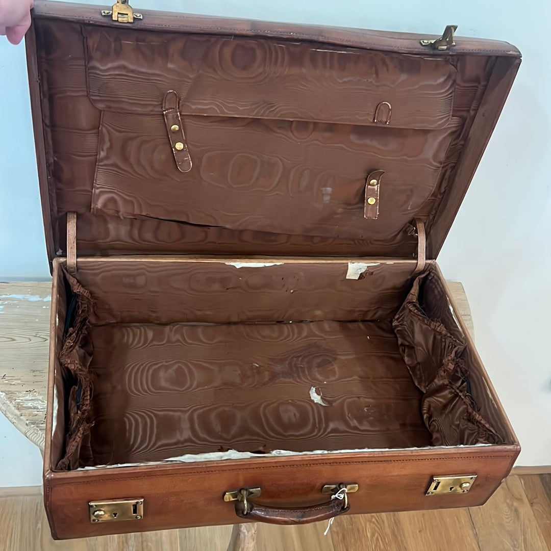 Vintage Leather Suitcase M.J.P.C
