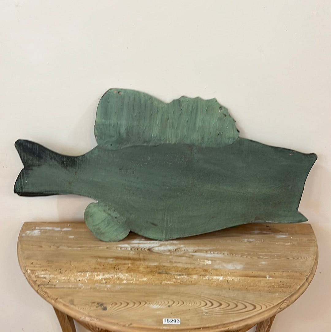 Folk Art Wooden Fish Figure