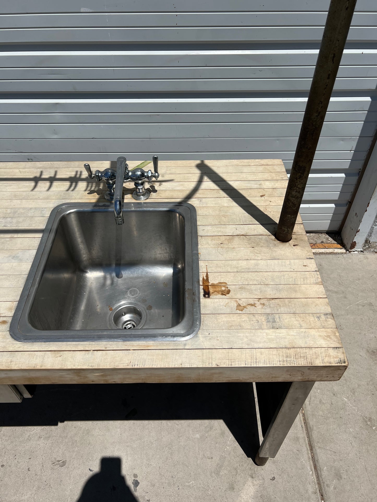 Butcher's Table with Pot Rack