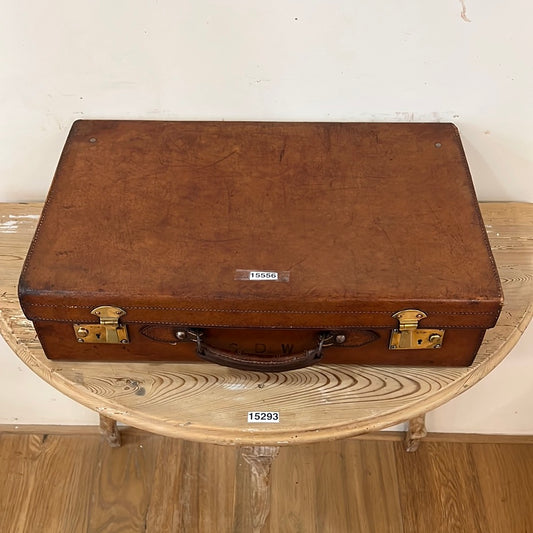 Vintage Leather Suitcase S.D.W