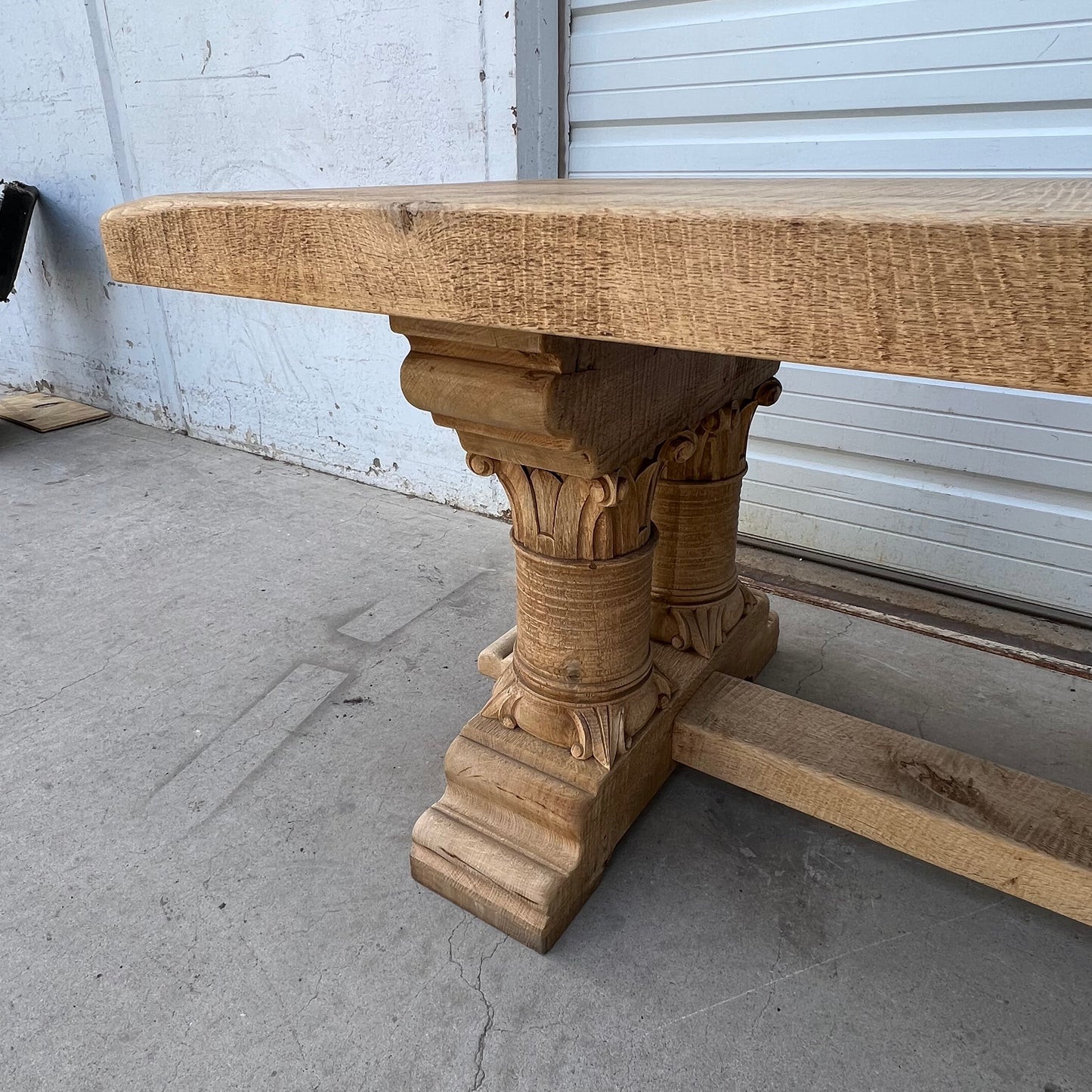 Wood French Dining Table with Corinthian Style Base