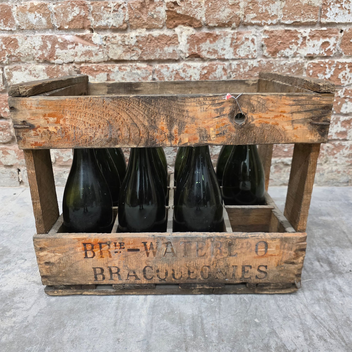Wine Bottles in Crate from Brasserie Waterloo in Bracquegnies, Belgium