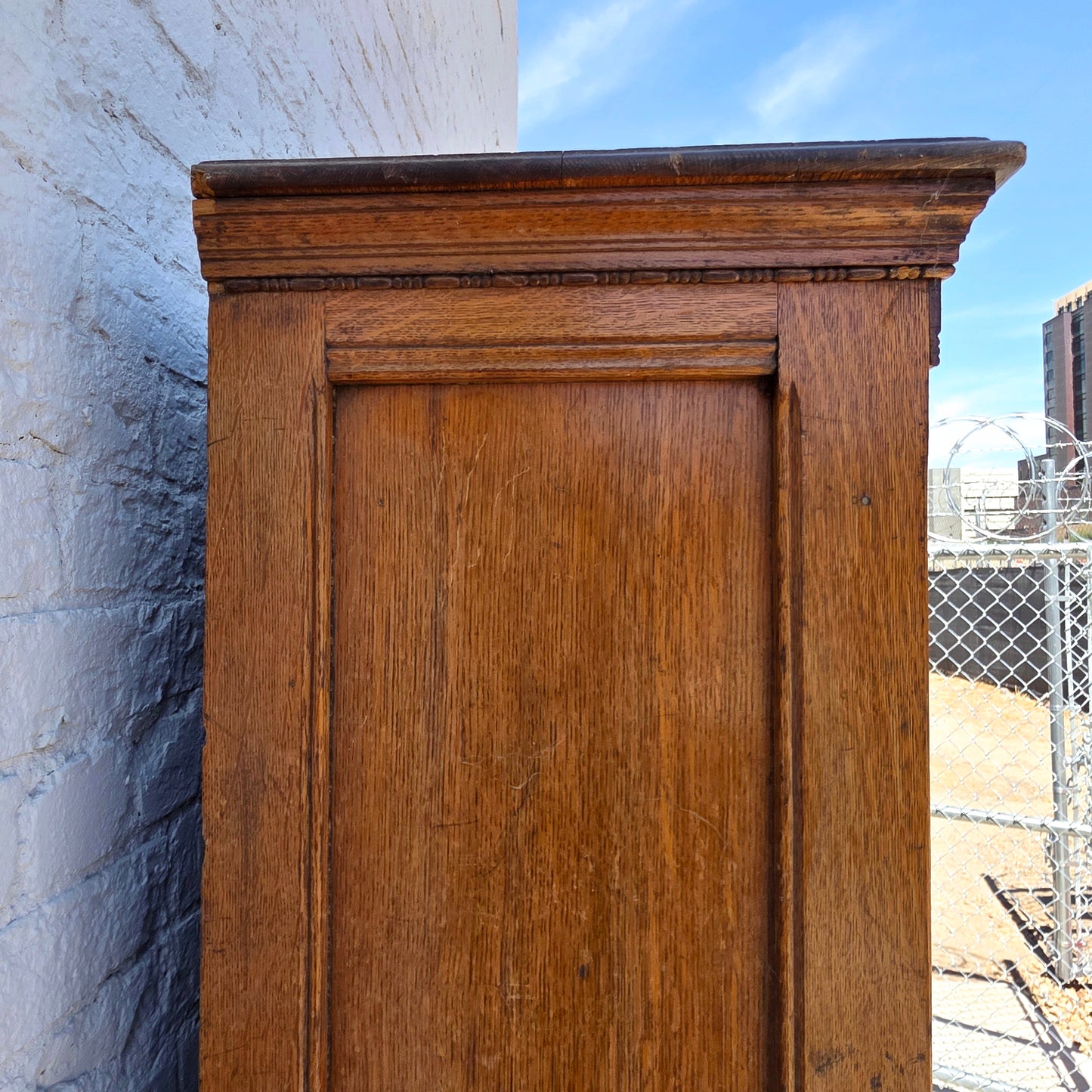 Antique Oak Tambour Filing Cabinet